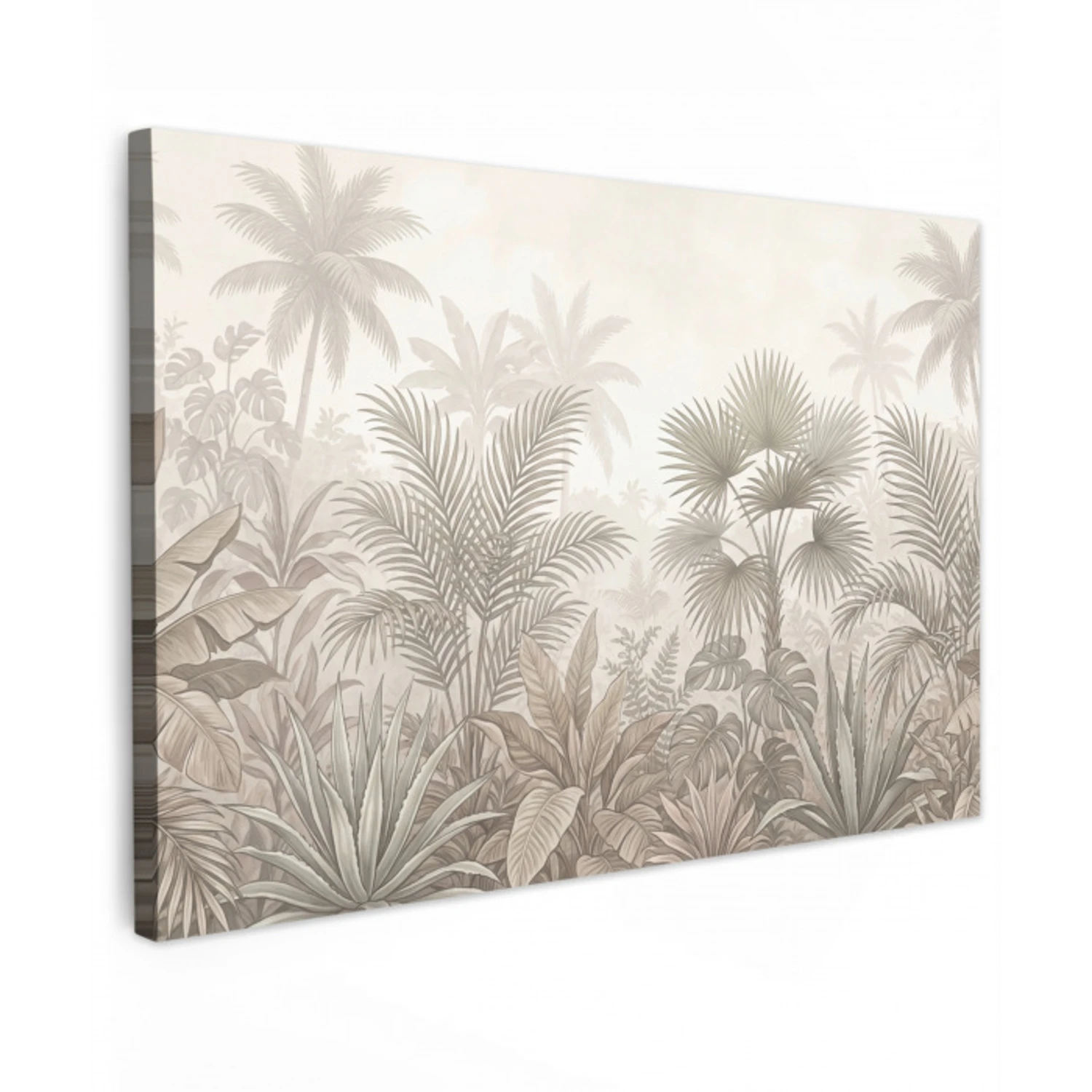 Jungle - Tropisch - Natuur -Vintage - Beige canvas 2cm klein -z3d