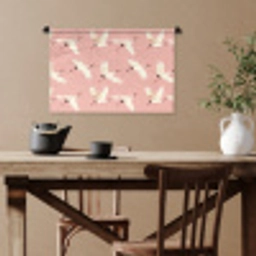 Modern - Kraanvogels - Roze Wandkleed katoen klein 269 -sfeer6