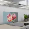 Tulpen - Roze - Stelen keuken achterwand spatscherm klein -3d_schuin