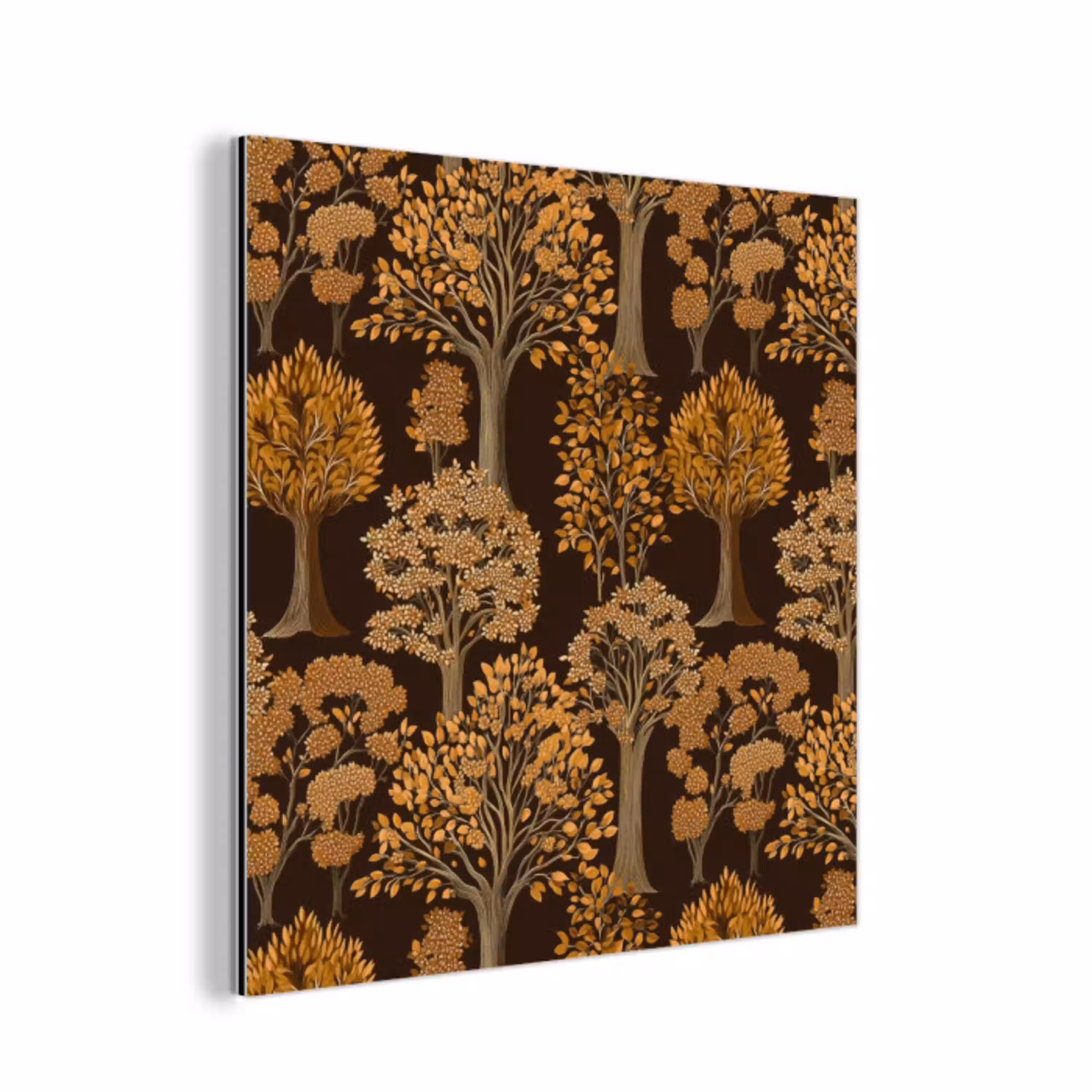 Bomen - Patroon - Bruin aluminium wit klein 46 -3d