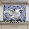 Zwaan - Kunst - Delfts blauw - Schilderij - Oude meesters keuken achterwand spatscherm klein -3d_website