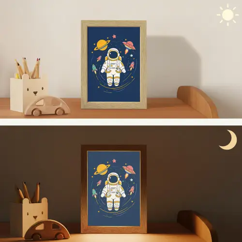 Astronaut - Planeten - Raket Light Box met kabel klein -sfeer3_kind