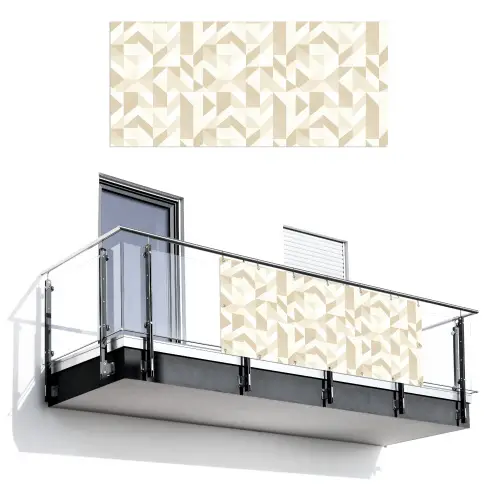 Modern - Abstract - Beige Balkonbeschermer Duitsland klein 596 -3d