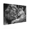 Leeuwen - Dieren - Zwart - Wit - Leeuw canvas 2cm klein -z3d