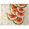 Mozaïek - Watermeloen - Rood - Pitten tuinposter los doek klein -3d