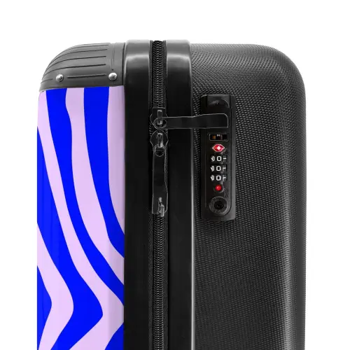 Zebrapatroon blauw en lila NBS - Handbagage koffer - Kinderen Unisex middel -slot