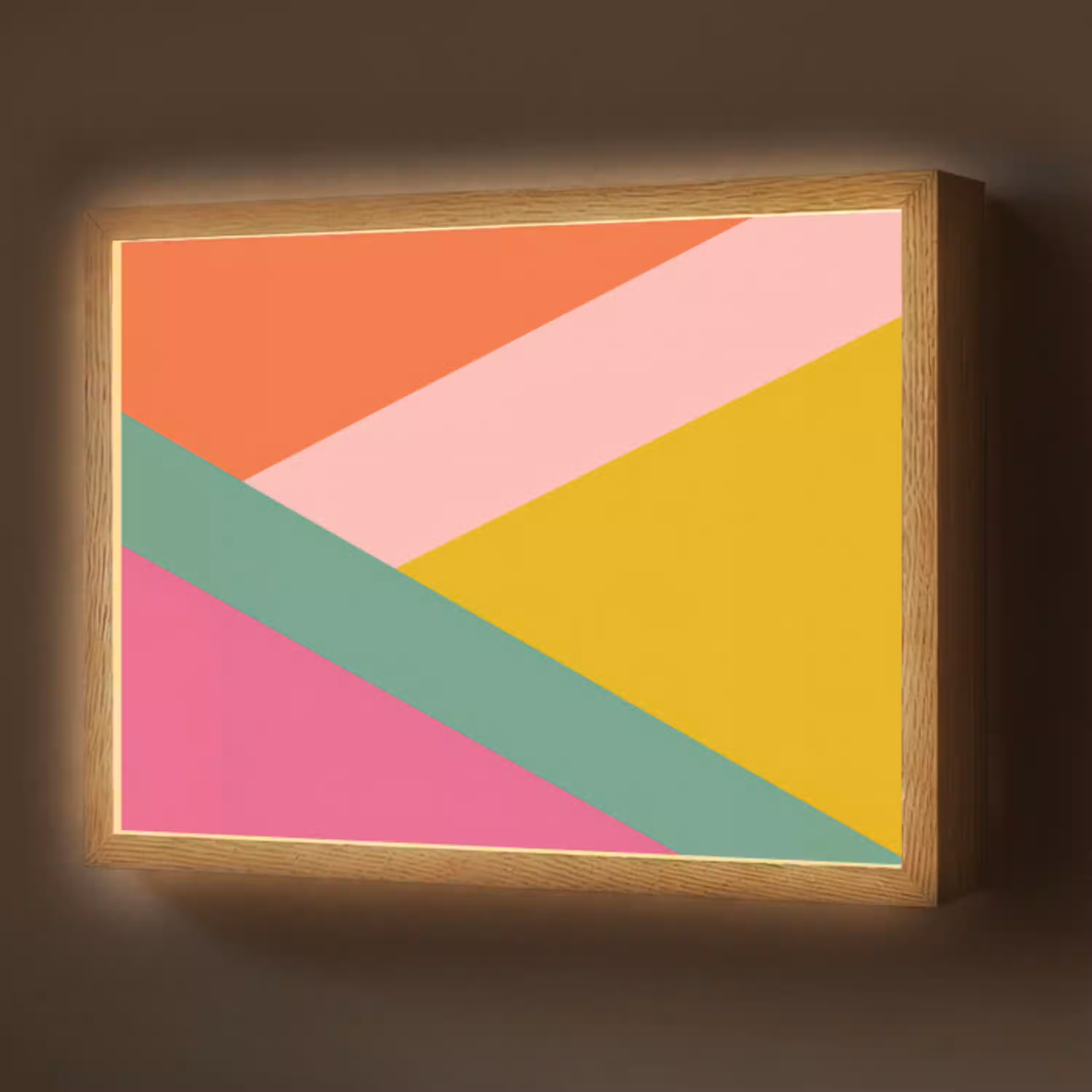 Driehoeken - Kleurrijk - Abstract Light Box met batterij (Wandlamp) middel -z3d_website