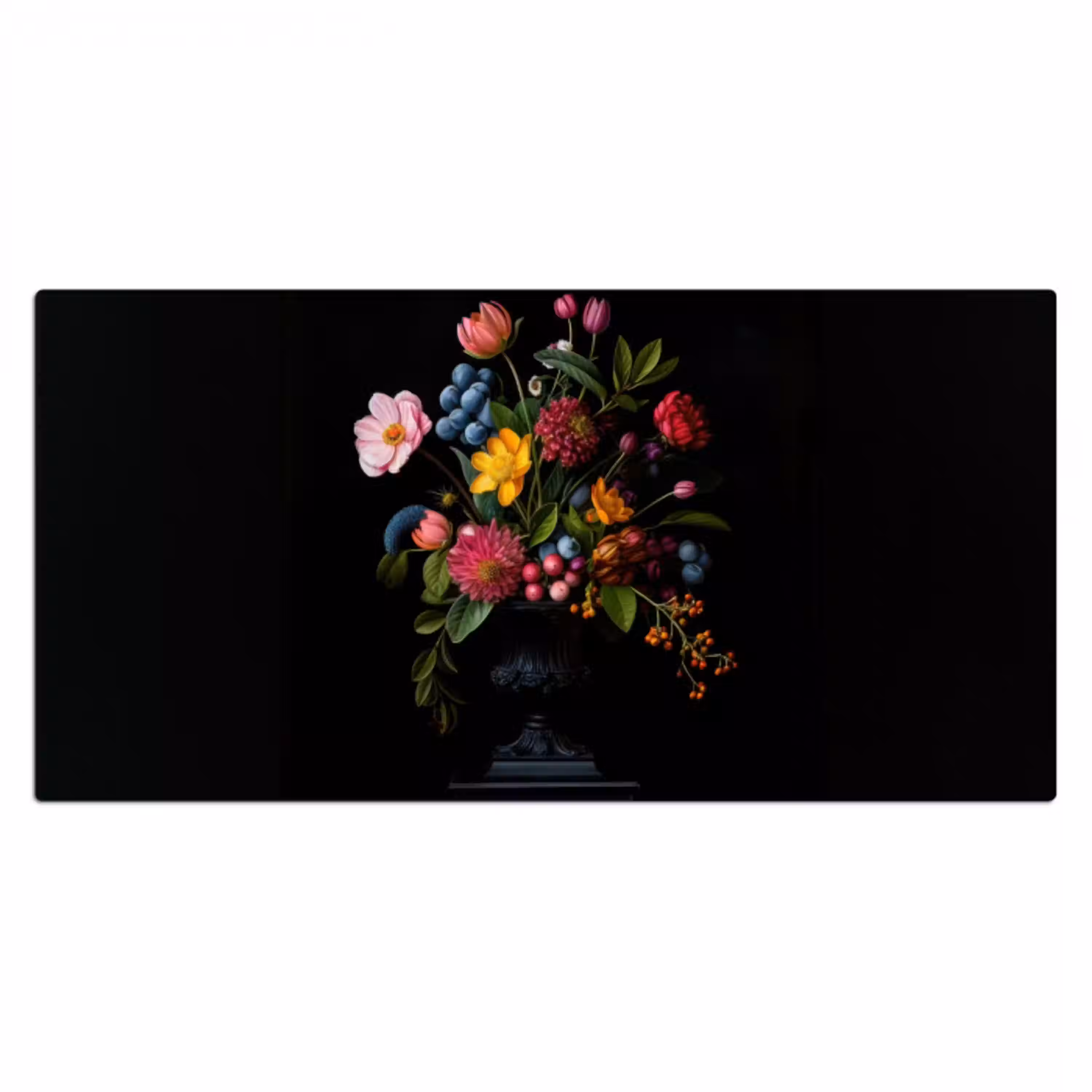 Bloemen - Vrolijk - Vaas Muismat XXL klein -3d_leeg