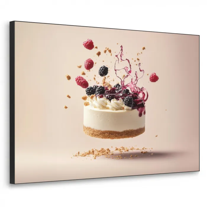 Cheesecake - Eten - Roze - Taart Textielframe - compleet frame klein -3d