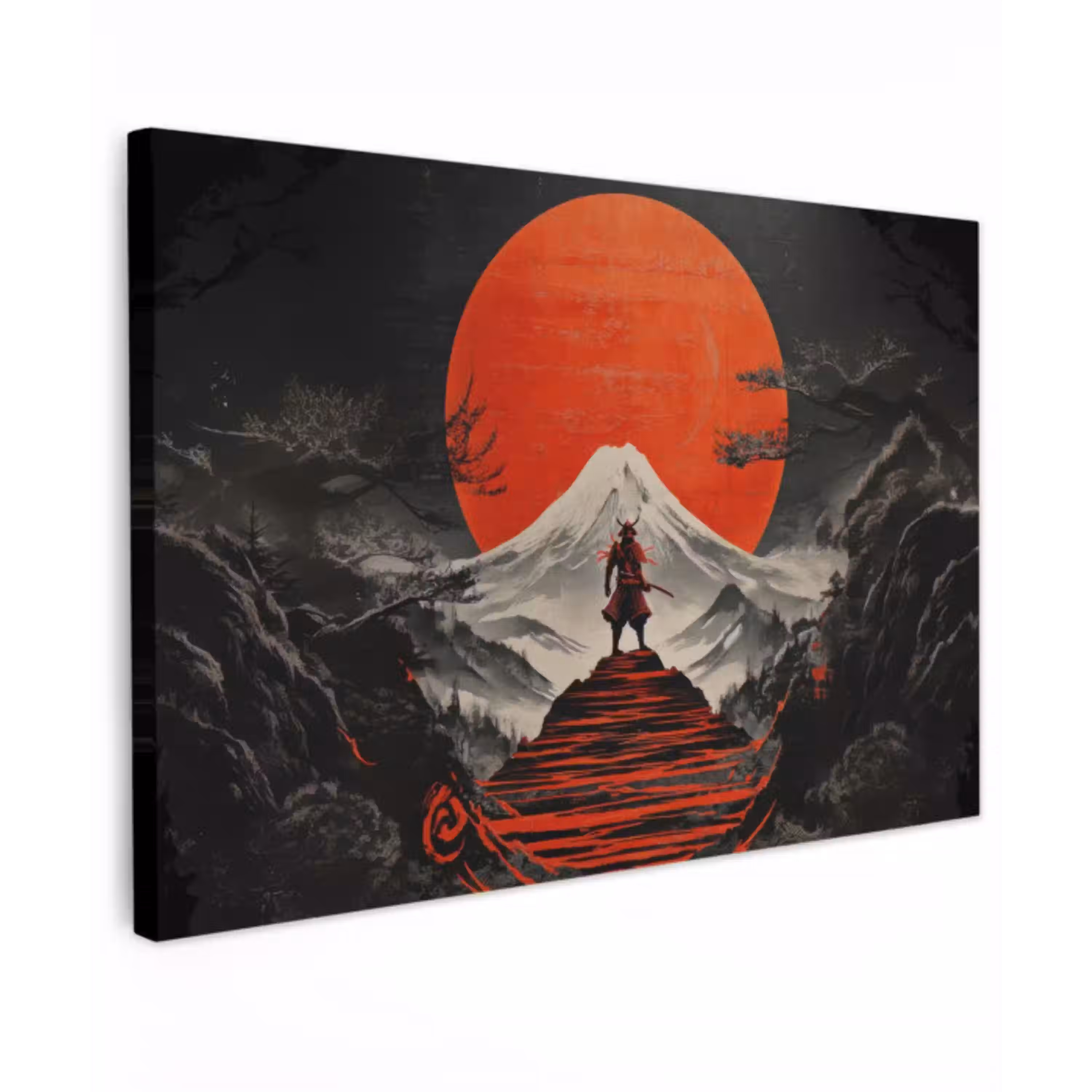 Krijger - Rode trappen - Zon - Berg canvas 2cm klein -z3d