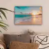 Zonsondergang - Strand - Zee - Zomer - Blauw canvas 2cm klein -sfeer1