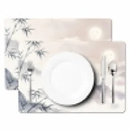 Bamboe - Azië - Grijs Placemat vinyl groot -zzsfeer2_Kitchenyeah-website