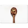 Noten - Wit - Hout tuinposter los doek groot -3d
