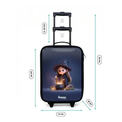 Betoverend meisje met ketel Kinderkoffer - Zwart klein -productfoto_formaten