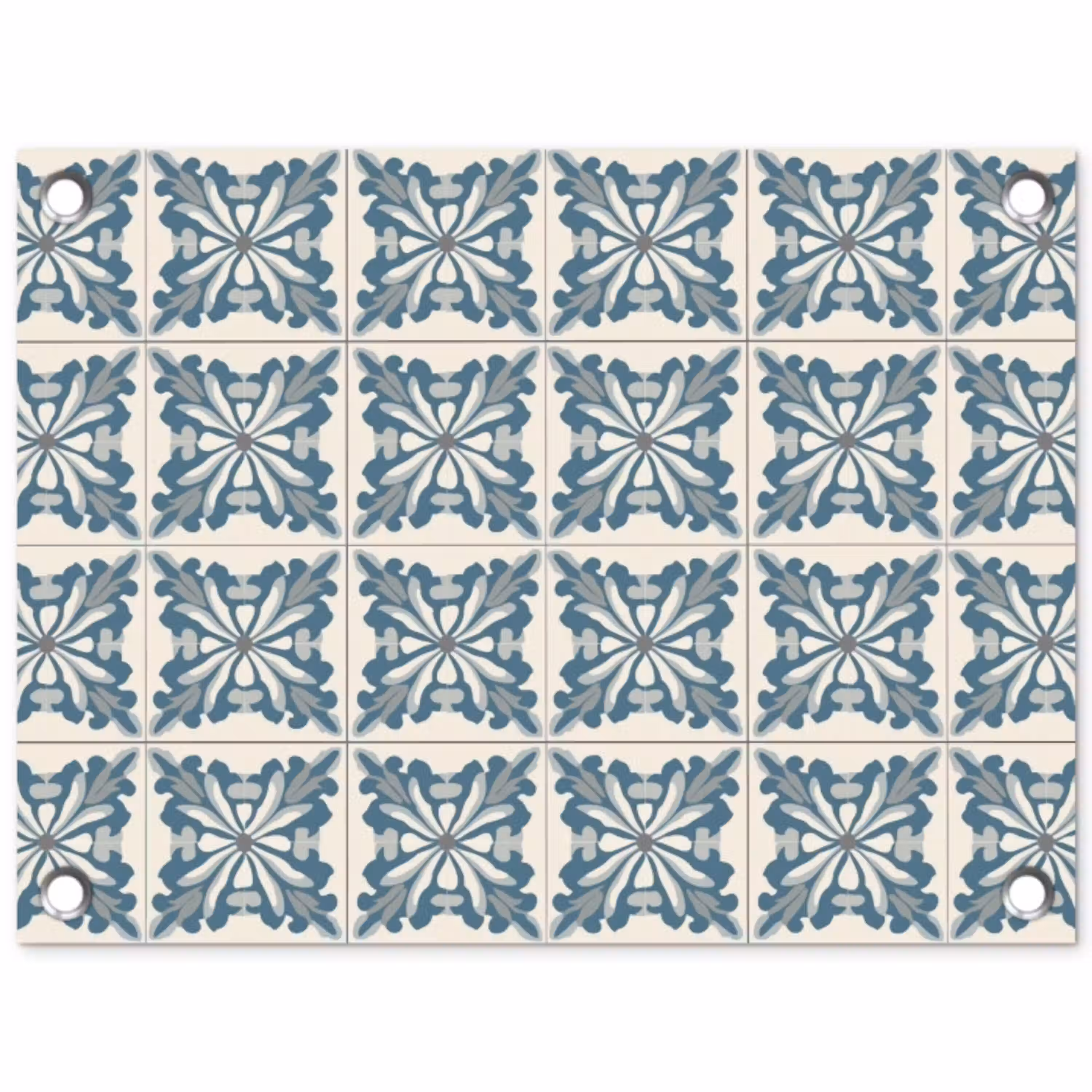 Dessin - Tegel - Blauw tuinposter los doek klein 239 -3d
