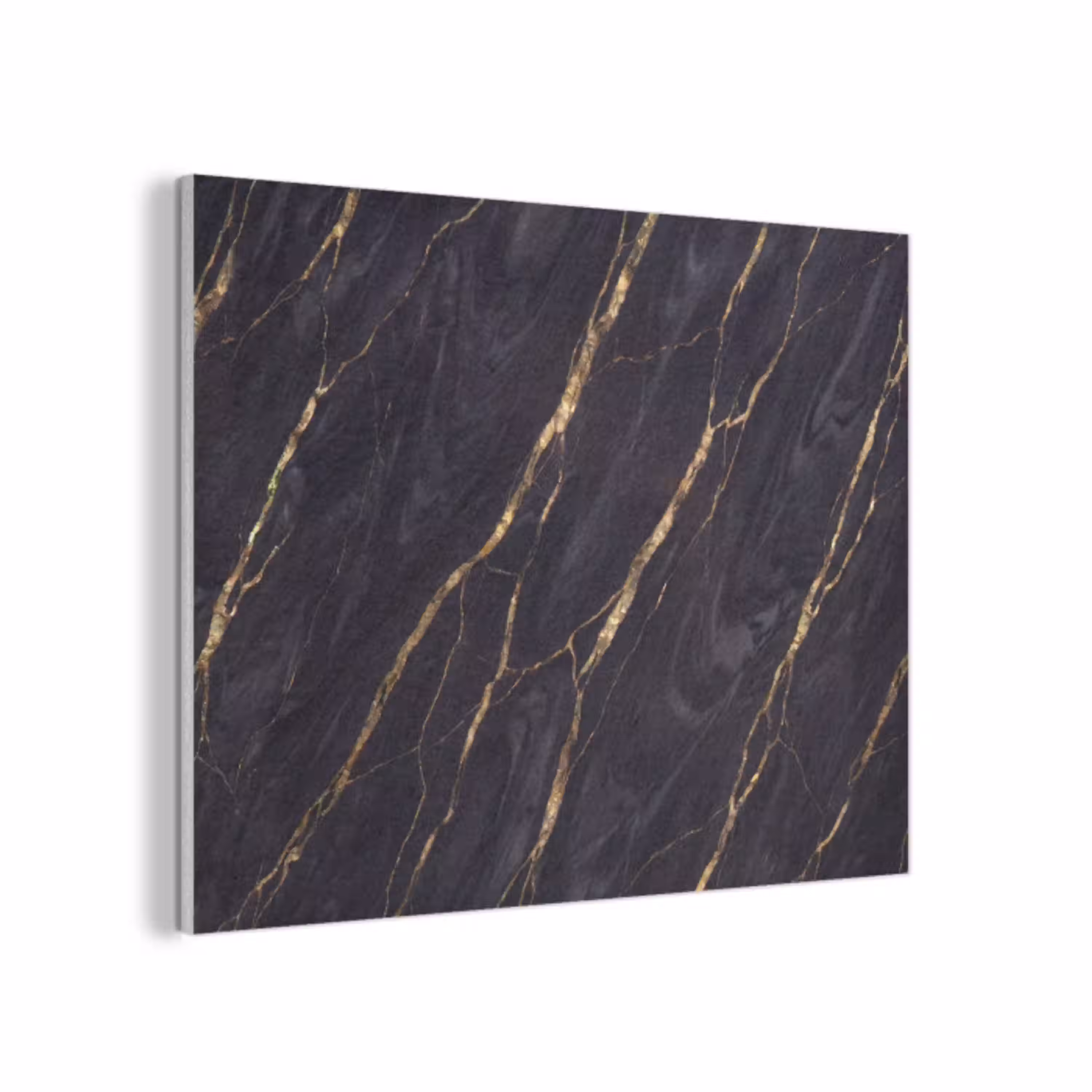 Marmer - Gouden aders - Abstract - Zwart PET vilt klein -3d