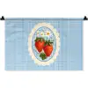 Aardbeien - Lijst - Rood - Geruit Wandkleed katoen klein -zz3d