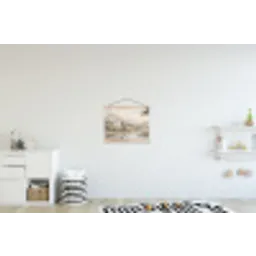 Landhuis - Rivier - Vee textielposter latten blank klein -kinderkamer