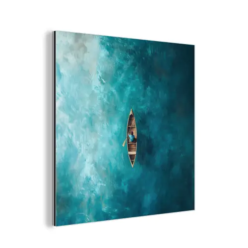 Bootje - Water - Blauw aluminium wit klein -3d