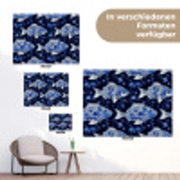 Vissen - Bloemen - Blauw tuinposter los doek klein 239 -Xsfeer9_DE