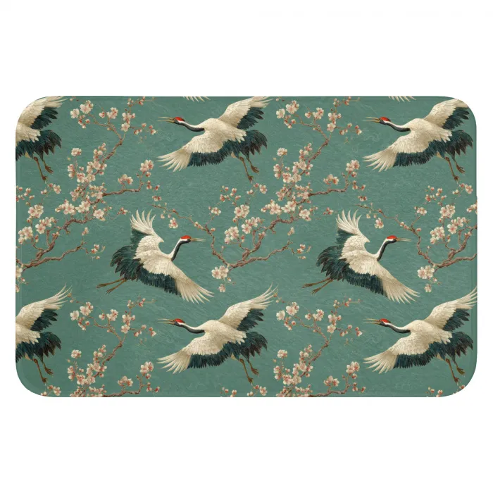 Kersenbloesem - Kraamvogels - Groen Badmat klein 997 -3d