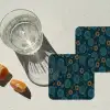 Blauw - Patroon - Retro onderzetter kurk middel 366 -sfeer4
