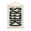 Cheers - Japandi - Zwart - Letters textielposter latten blank klein -3d