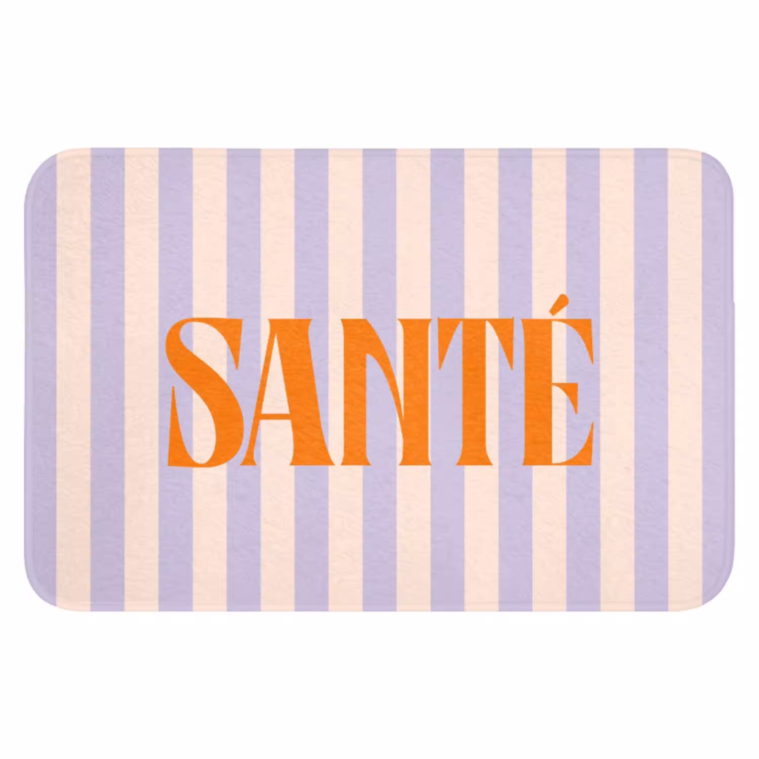 Lila - Oranje - Strepen - Santé WCmat klein -3d