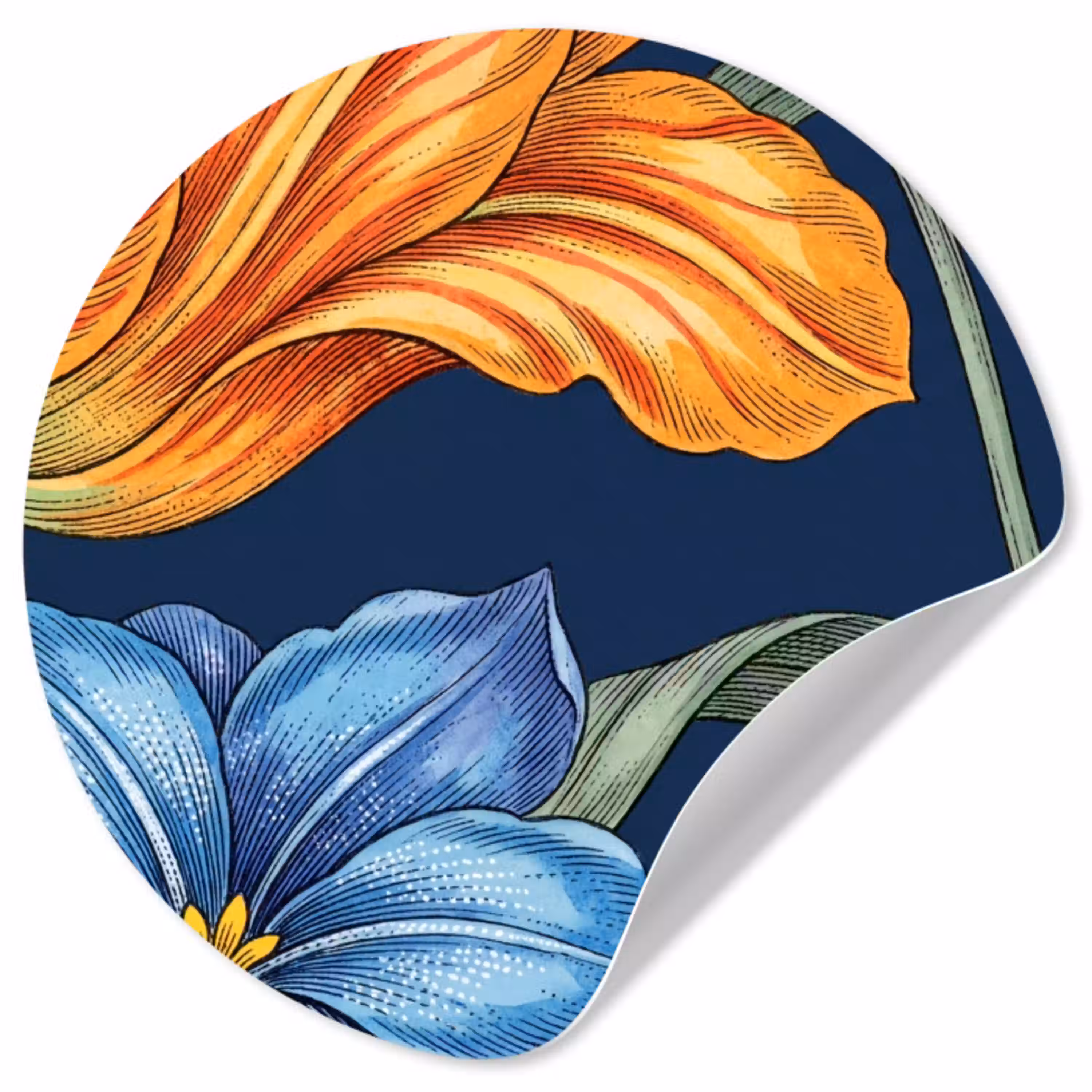 Bloemen - Botanisch - Patroon Wandcirkel behangsticker klein -3d