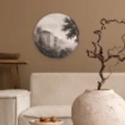 Zee - Villa - Beige Wandcirkel kunststof plaat 5mm dik klein -sfeer1