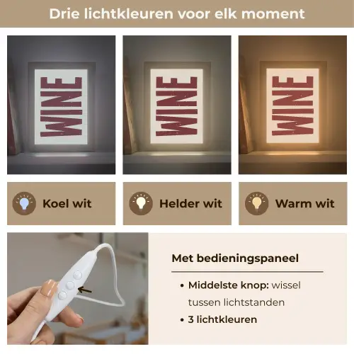 Wine - Red - Decoratie - Japandi Light Box met kabel (Wandlamp) klein -USP_lichtkleurNL