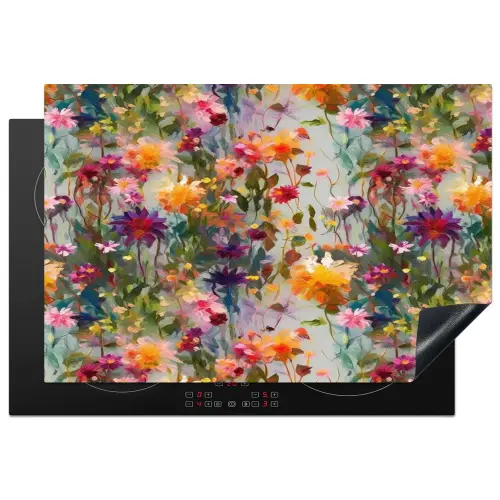 Zomers - Kleurrijk - Patroon - Bloemen Inductie beschermer vinyl 3mm klein 276 -3d