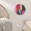 Kleurvakken - Recht - Rond - Abstract Akoestische PET Vilt - Rond klein -sfeer4