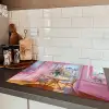 Pink - City - Bloemen Inductie beschermer vinyl 3mm klein -sfeer3