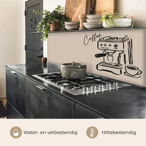 Espressomachine - Beige - Zwart keuken achterwand 2 middel -usp_NL