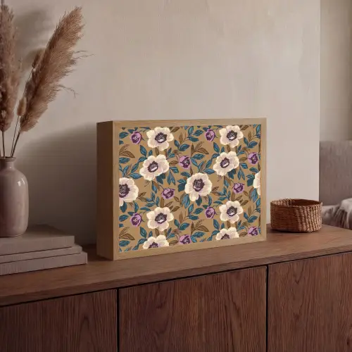 Floraal - Stilleven - Kleurrijk Light Box met batterij (Wandlamp) middel 907 -sfeer2