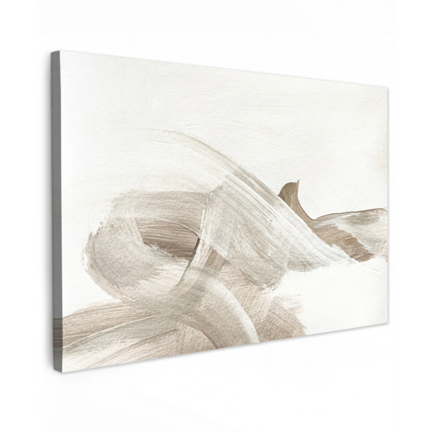 Abstract - Moderne kunst - Beige canvas 2cm klein -z3d