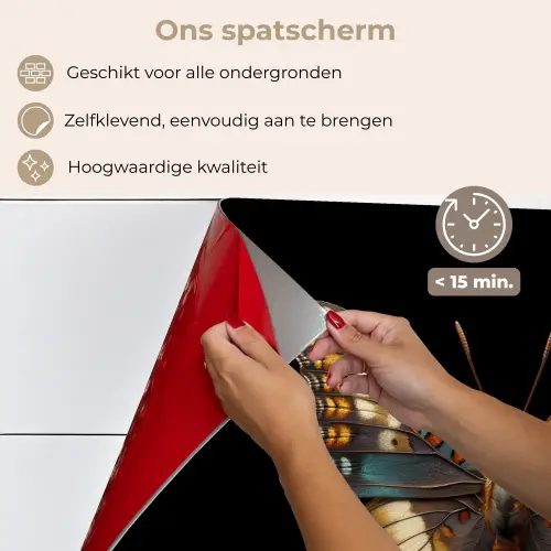 Vlinder - Kleurrijk - mozaïekachtig keuken achterwand spatscherm klein -spatscherm_NL