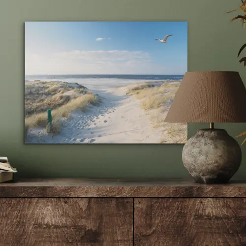 Duin - Meeuw - Strand - Zee - Zon PET vilt klein -sfeer2