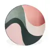 Abstract - Golven - Sierlijk - Roze Wandcirkel aluminium klein -3d