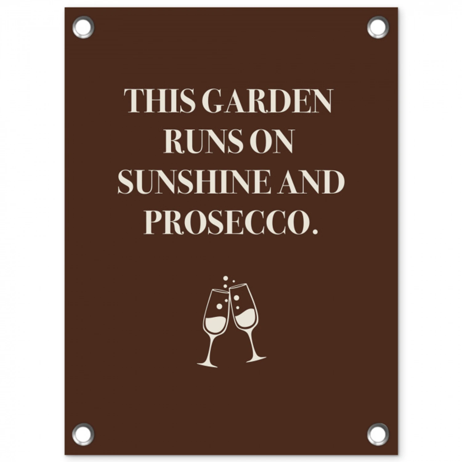 Bruin - Zomer - Quote - Drinken tuinposter los doek klein -3d