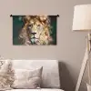 Leeuw - Leeuwenkop - Wilde dieren - Bloemen Wandkleed katoen klein -sfeer4