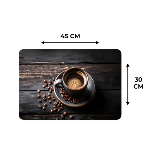 Kop - Koffie - Hout - Bonen Placemat vinyl groot -specs