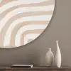Beige - Aardspatroon Akoestische PET Vilt - Rond klein -sfeer5_closeup