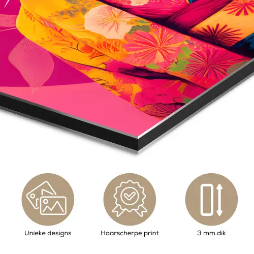 Tijger - Kimono - Planten - Roze aluminium wit klein -closeup_NL