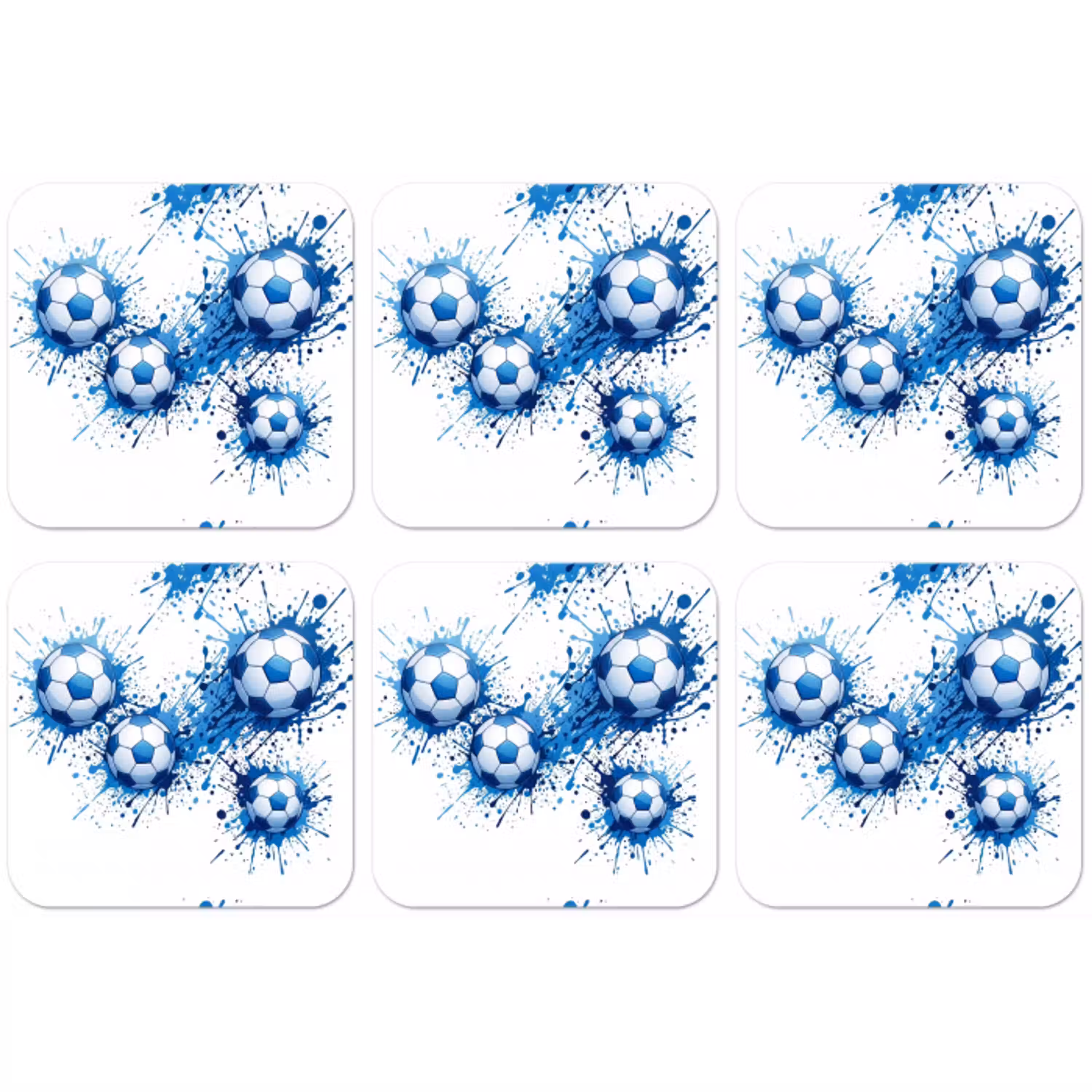 Voetballen - Verf - Sport - Blauw onderzetter kurk middel -zkaufland3dotto