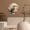 IJsvogel - Bloesem - Natuur - Vogels - Bloemen Wandcirkel behangsticker klein -sfeer1