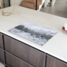 Weg - Bergen - Sneeuw - Naaldbos - Avontuurlijk Inductie beschermer vinyl 3mm klein -sfeer8
