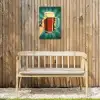 Bierglas - Schuim - Retro - Groen Tuinposter op houten frame 2 cm dik klein -sfeer4