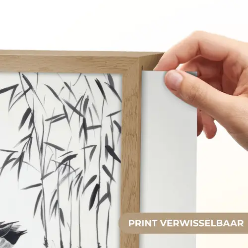 Eenden - Waterlelies - Riet - Zwart Light Box met batterij (Wandlamp) middel -USP_websiteprintNL